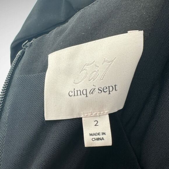 Cinq a Sept Amar Black Open Back Ruched Cross Over Stretch Mini Dress Size 2 - Picture 7 of 10